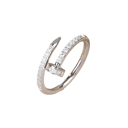 Minimalist 14k silver wrap ring with diamonds—sleek and dainty jewelry designed for everyday jewelry wear