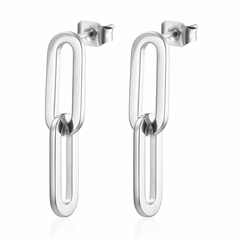 Double Oval Geometric Earrings