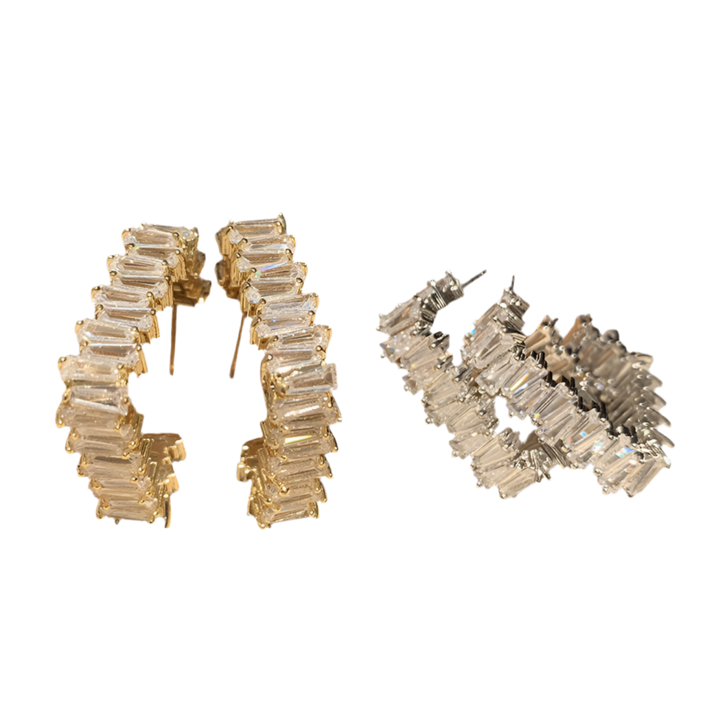 Minimalist diamond square hoops