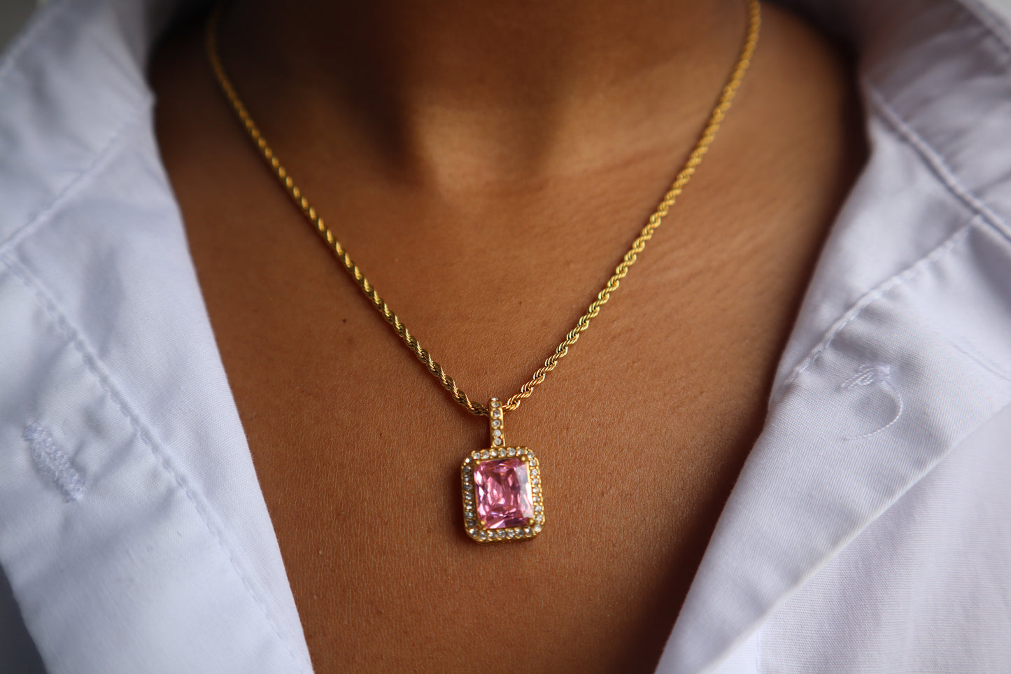 Blush Pink Diamond Necklace