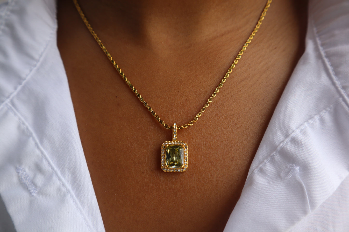 Green Diamond Necklace