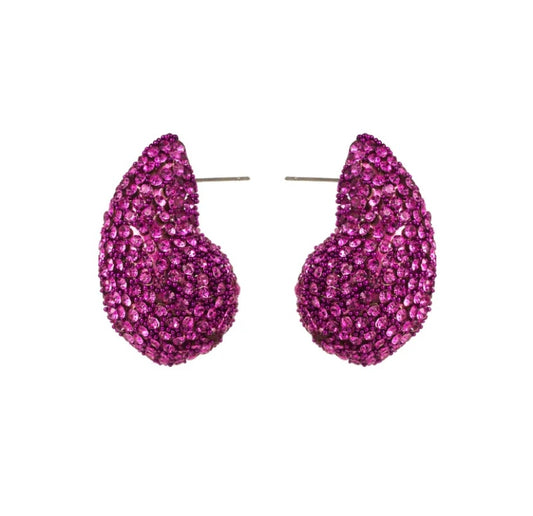 Teardrop earring/Diamond stud earrings/pink Diamond earrings/botegga dupe earring