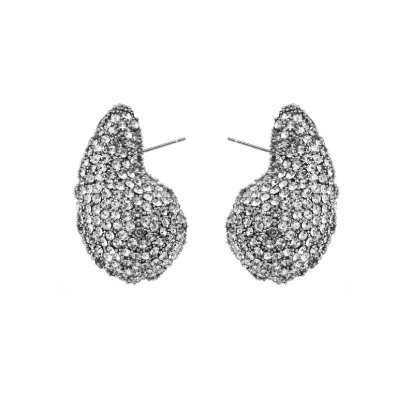 Teardrop earrings/Diamond stud earrings/silver earrings/botegga dupe earrings