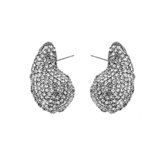 Teardrop earrings/Diamond stud earrings/silver earrings/botegga dupe earrings