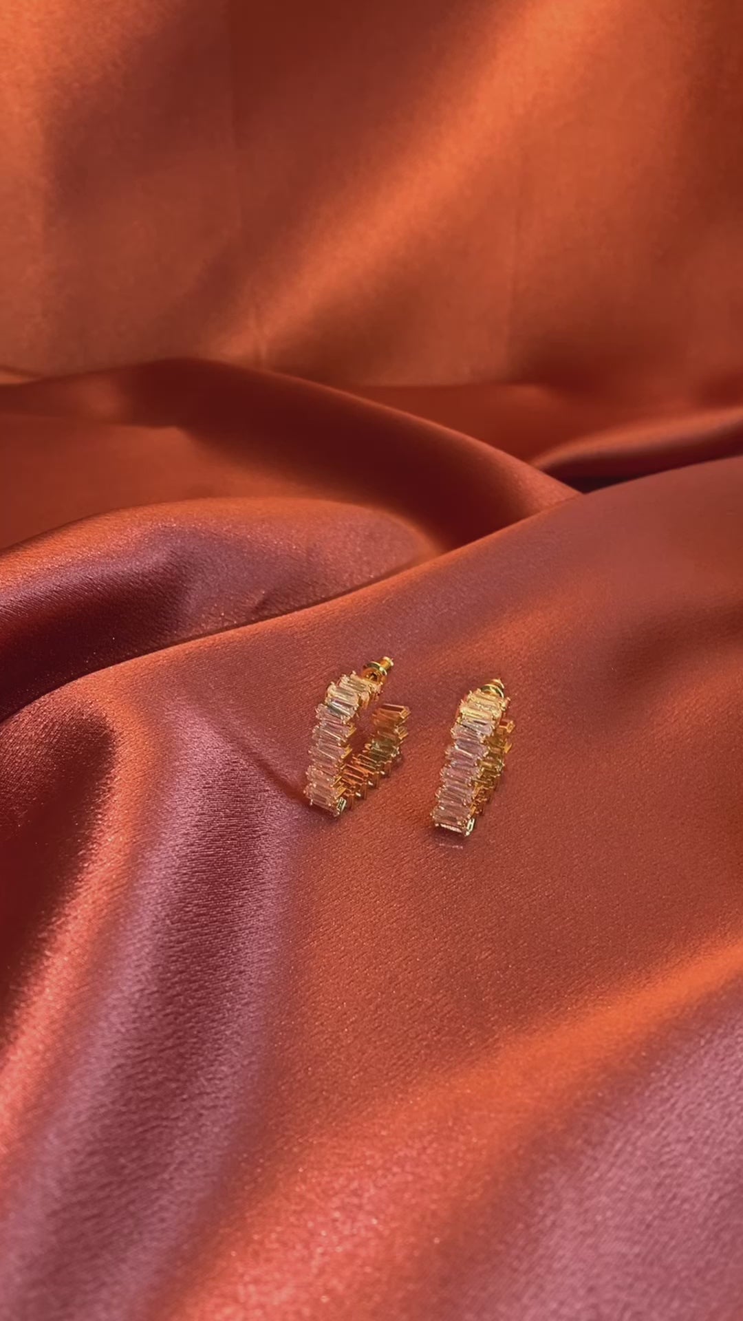 Gold diamond square hoop earrings—versatile everyday jewelry for women, perfect for any occasion.