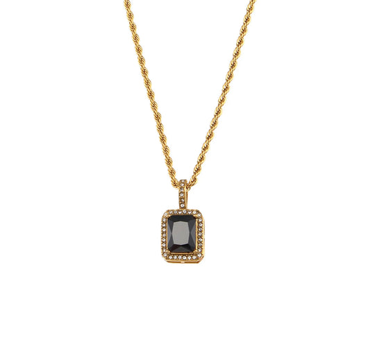 Gold Diamond Necklace/ Diamond necklace/ gold necklace/gold chain/ stainless steel/ 1k gold necklace/ 24k gold necklace