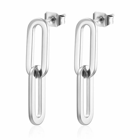 Double Oval Geometric Earrings