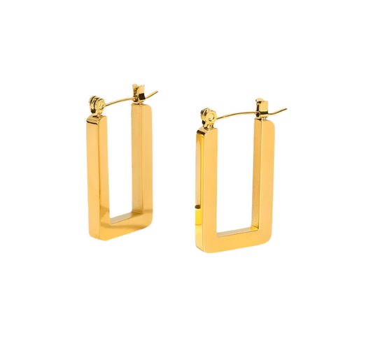Nichelle Rectangle Gold Hoops